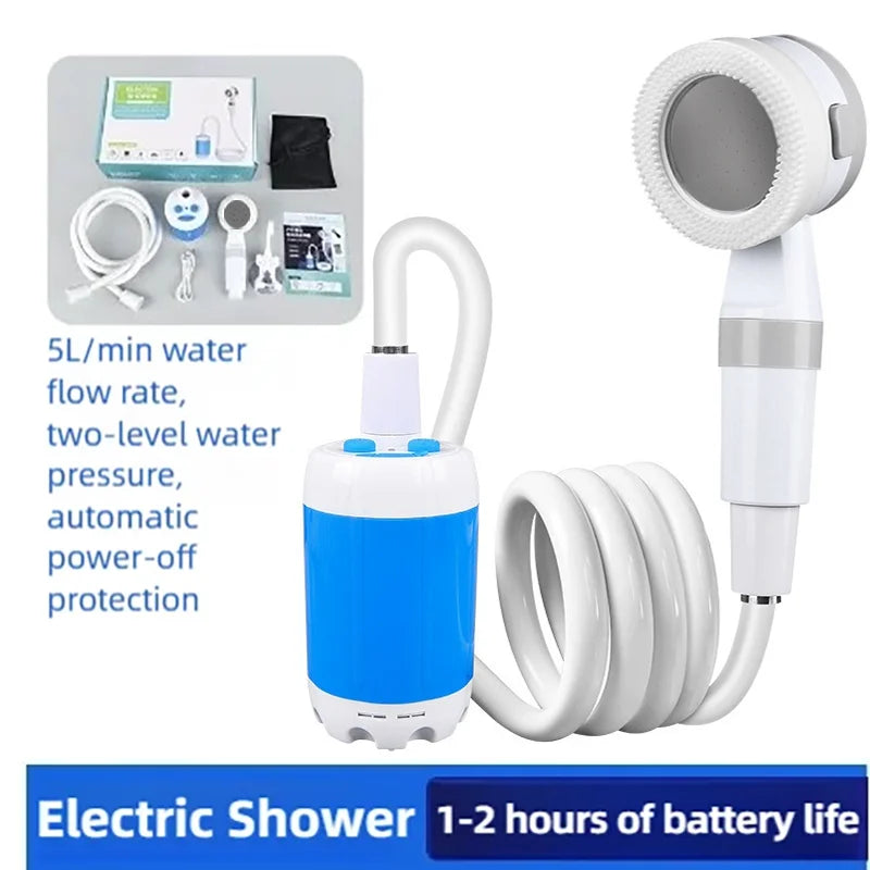 ⏳Time-Limited Special⏰ 🏆2026 HOT SALE⚡ 20K+ SOLD! 🏆 Upgraded Portable Camping Shower Pump with Digital Display - 5000mAh Rechargeable Electric Shower for Beach, Dormitory, and Outdoor Adventures