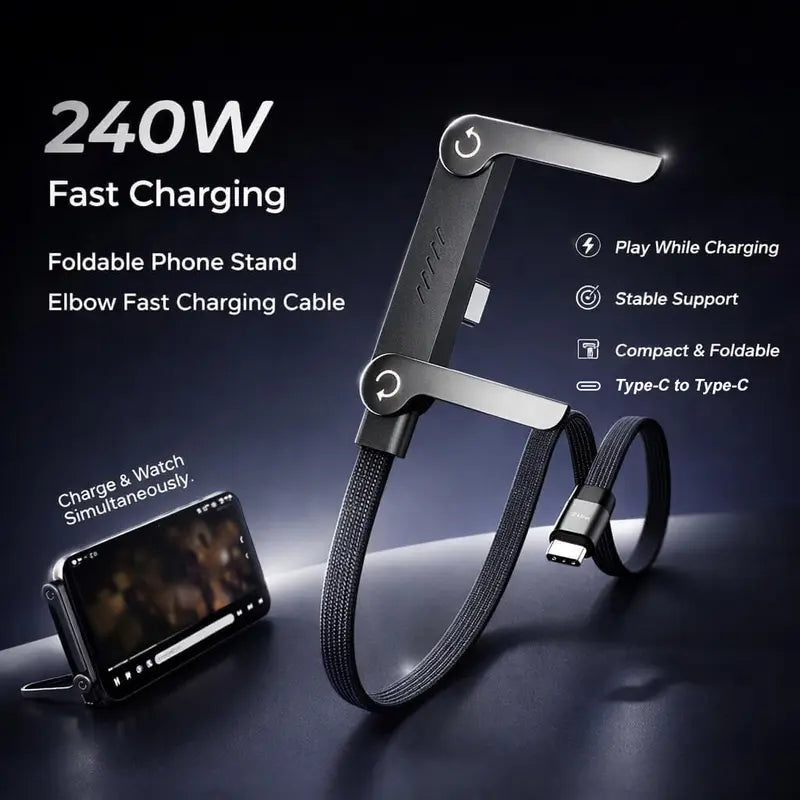 🌸BUY 1 GET 1 FREE Today!!💗 2-in-1 Charging Cable – Built-In Foldable Stand For Hands-Free Charging