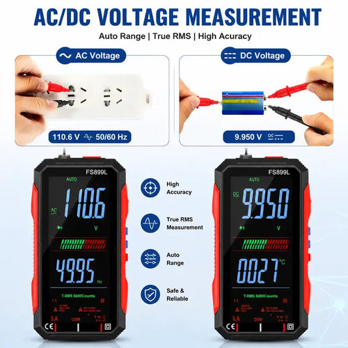 True RMS 6000-Count Smart Digital Multimeter – USB Rechargeable NCV Voltage Tester