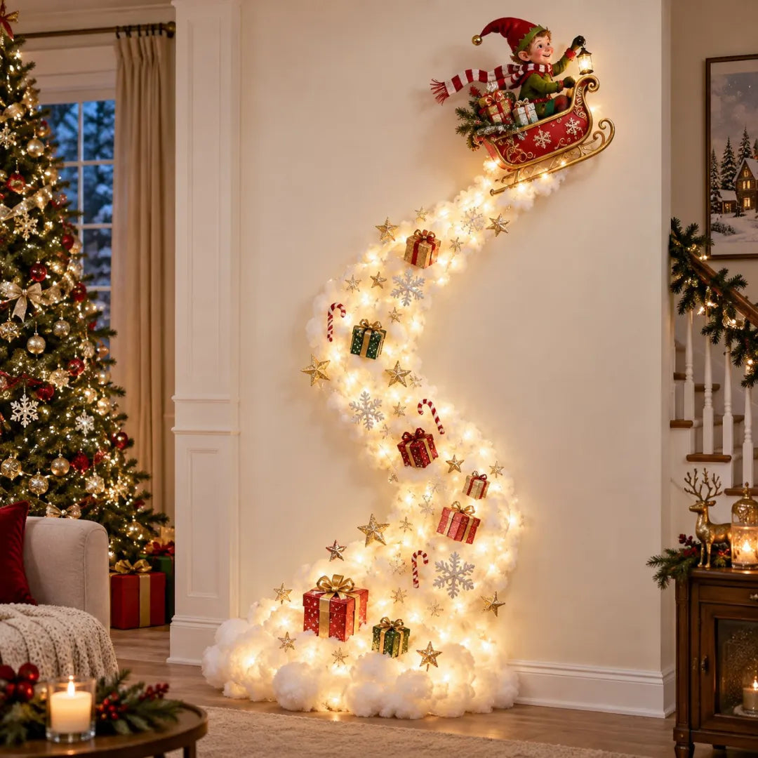 💯 Last day 49% OFF - 🎄 ChristmasMagic Trail WallLight | Christmas Wall Hanging Decor