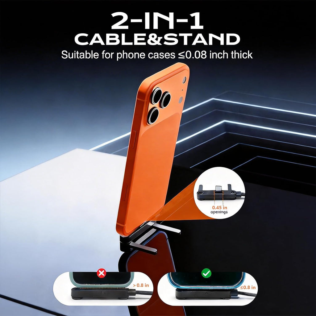 🌸BUY 1 GET 1 FREE Today!!💗 2-in-1 Charging Cable – Built-In Foldable Stand For Hands-Free Charging