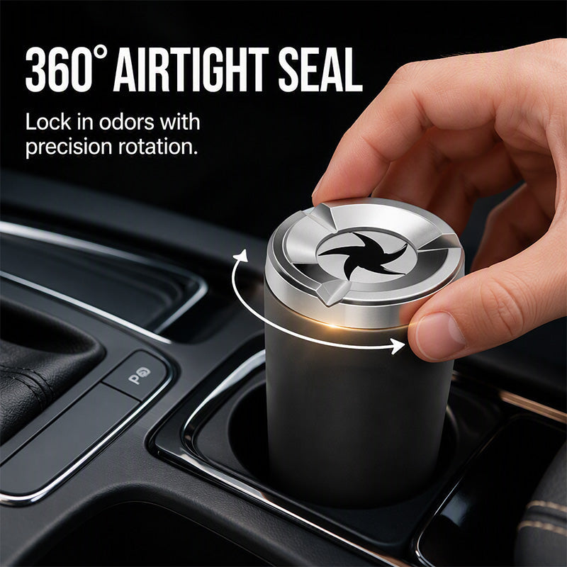 🔥LAST DAY SALE ONLY!!  Rotating ceramic ashtray for the car – odor-proof, fireproof & fits 99% of all cup holders 🚬✨