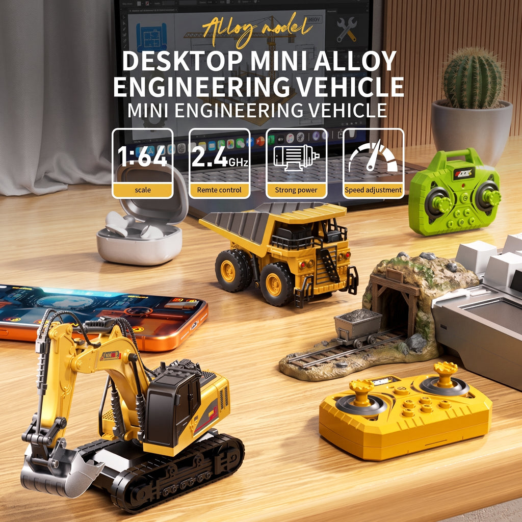 🏆2026 HOT SALE⚡ 5K+ SOLD! 🏆Desktop Mini Dieel Remote Control Forklift Crane Model Toy