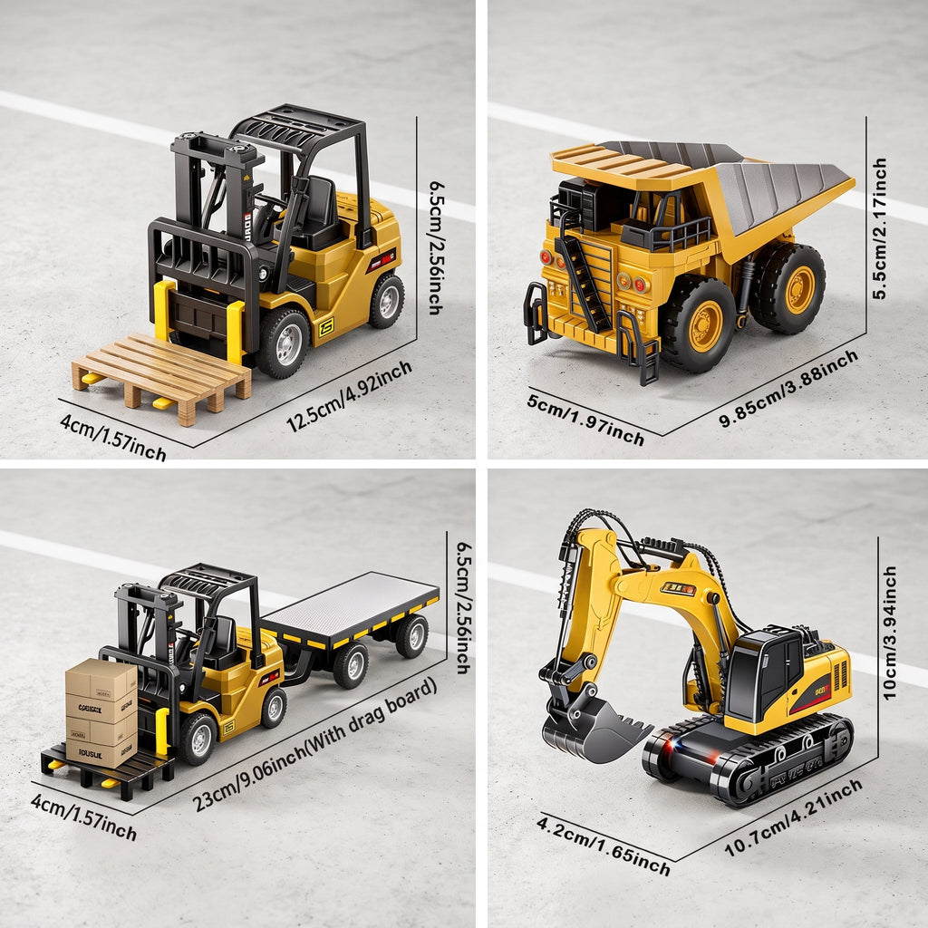🏆2026 HOT SALE⚡ 5K+ SOLD! 🏆Desktop Mini Dieel Remote Control Forklift Crane Model Toy