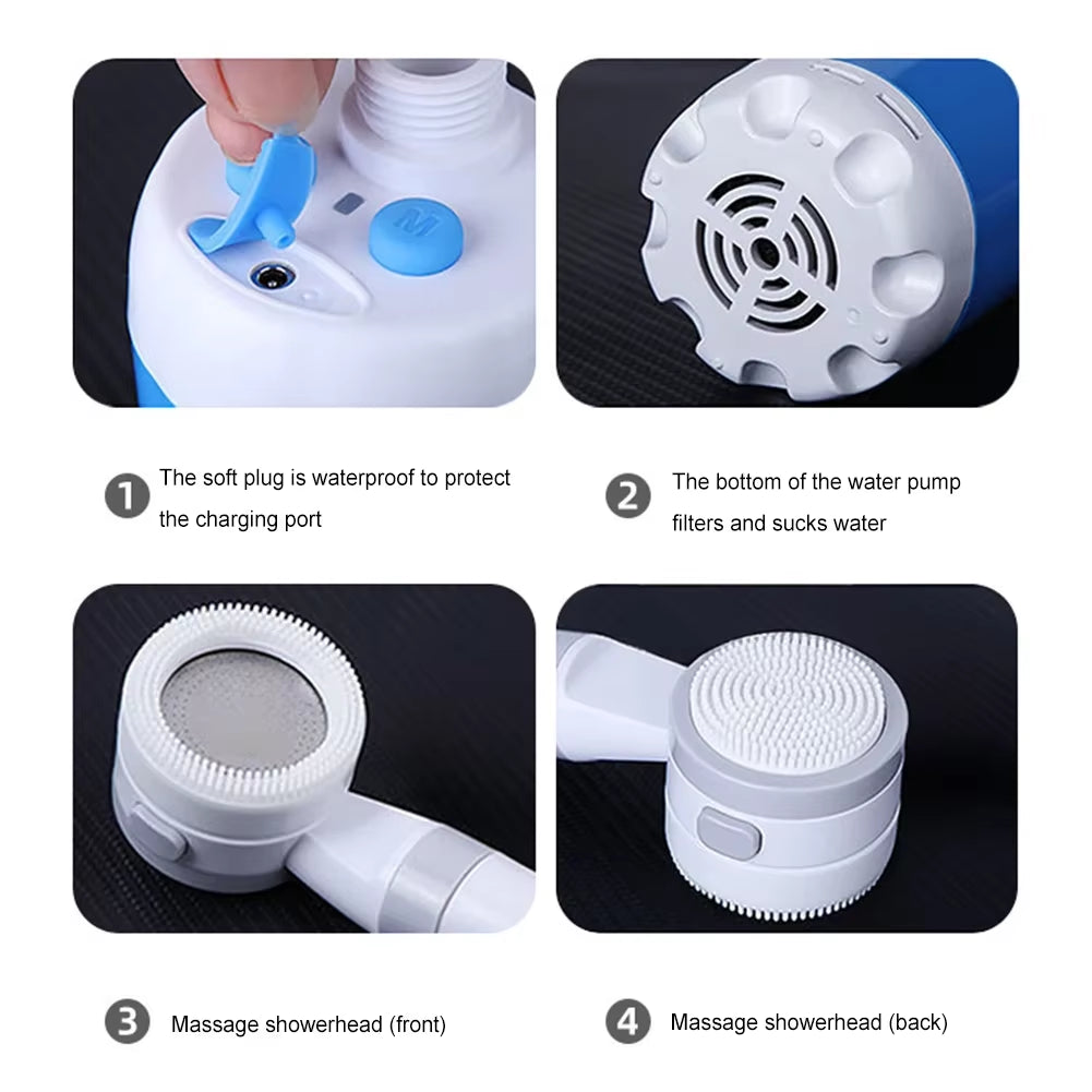 ⏳Time-Limited Special⏰ 🏆2026 HOT SALE⚡ 20K+ SOLD! 🏆 Upgraded Portable Camping Shower Pump with Digital Display - 5000mAh Rechargeable Electric Shower for Beach, Dormitory, and Outdoor Adventures
