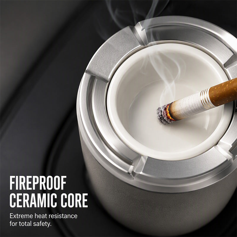 🔥LAST DAY SALE ONLY!!  Rotating ceramic ashtray for the car – odor-proof, fireproof & fits 99% of all cup holders 🚬✨