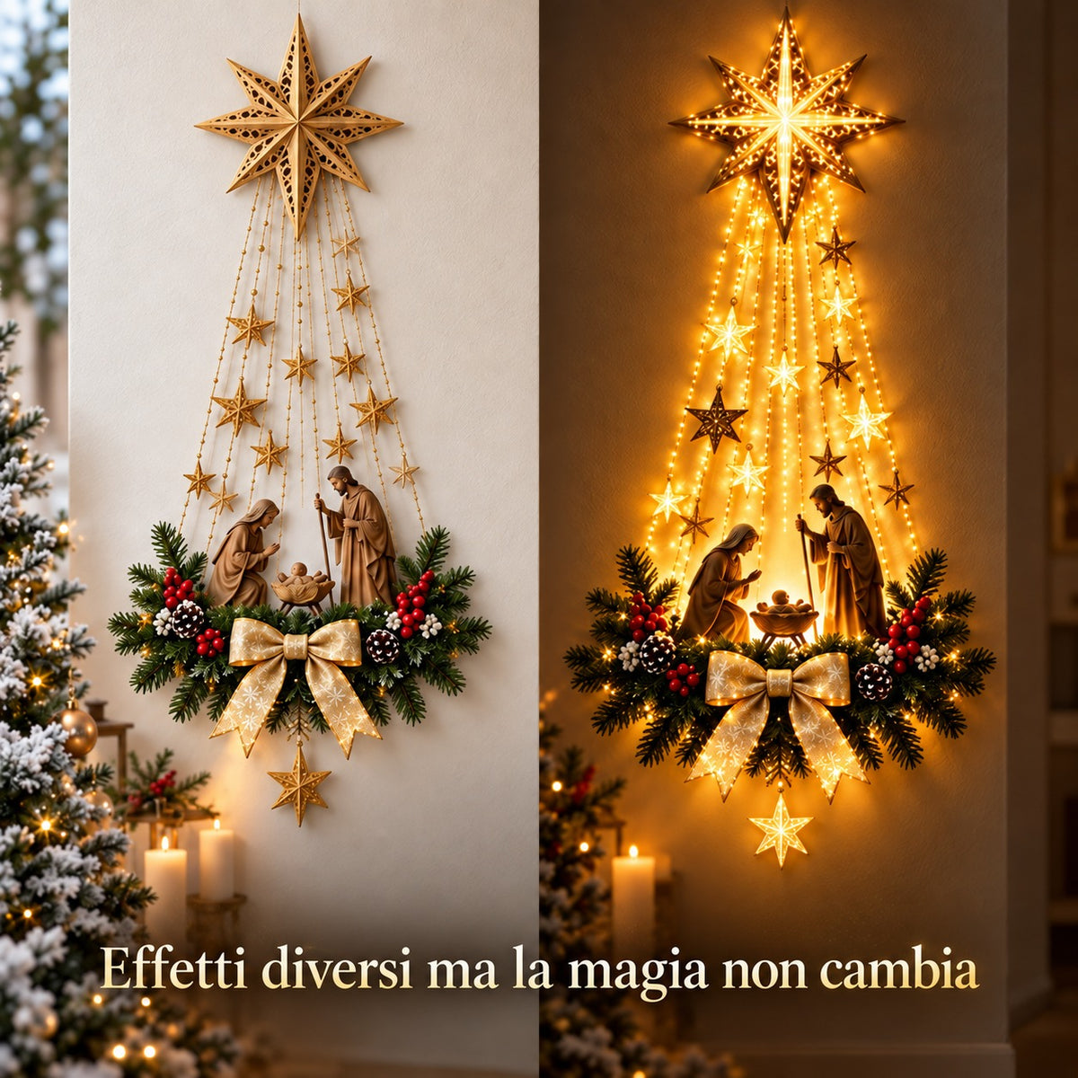 💯 Last day 49% OFF - 🎄 ChristmasMagic Trail WallLight | Christmas Wall Hanging Decor