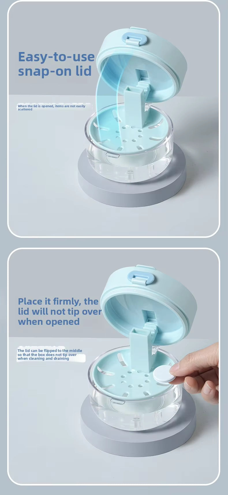 🔥LAST DAY SALE ONLY!!  3-in-1 Liftable Invisible Aligner Storage Case, with Mirror & Drain Tray, Universal for Retainers & Dentures