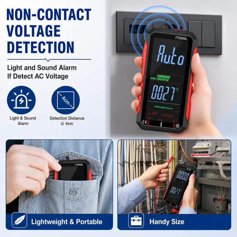 True RMS 6000-Count Smart Digital Multimeter – USB Rechargeable NCV Voltage Tester