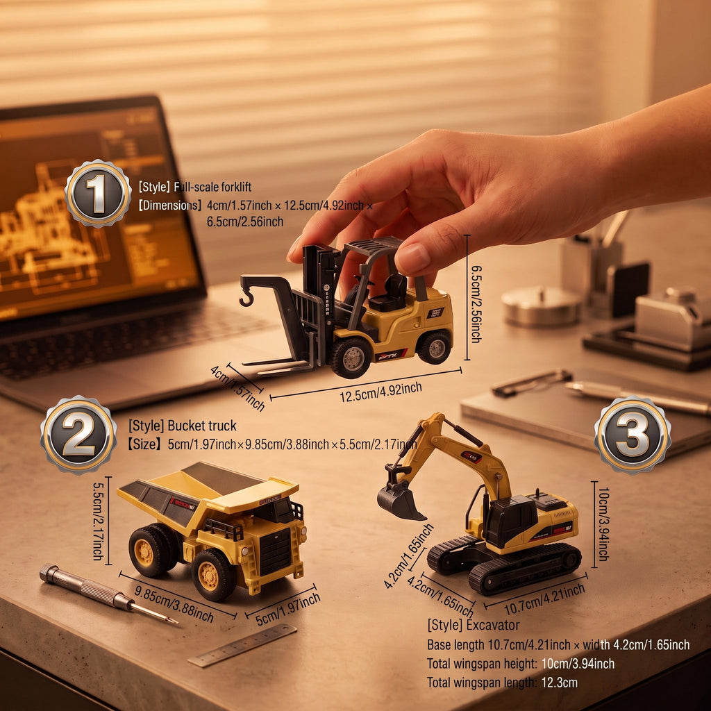 🏆2026 HOT SALE⚡ 5K+ SOLD! 🏆Desktop Mini Dieel Remote Control Forklift Crane Model Toy