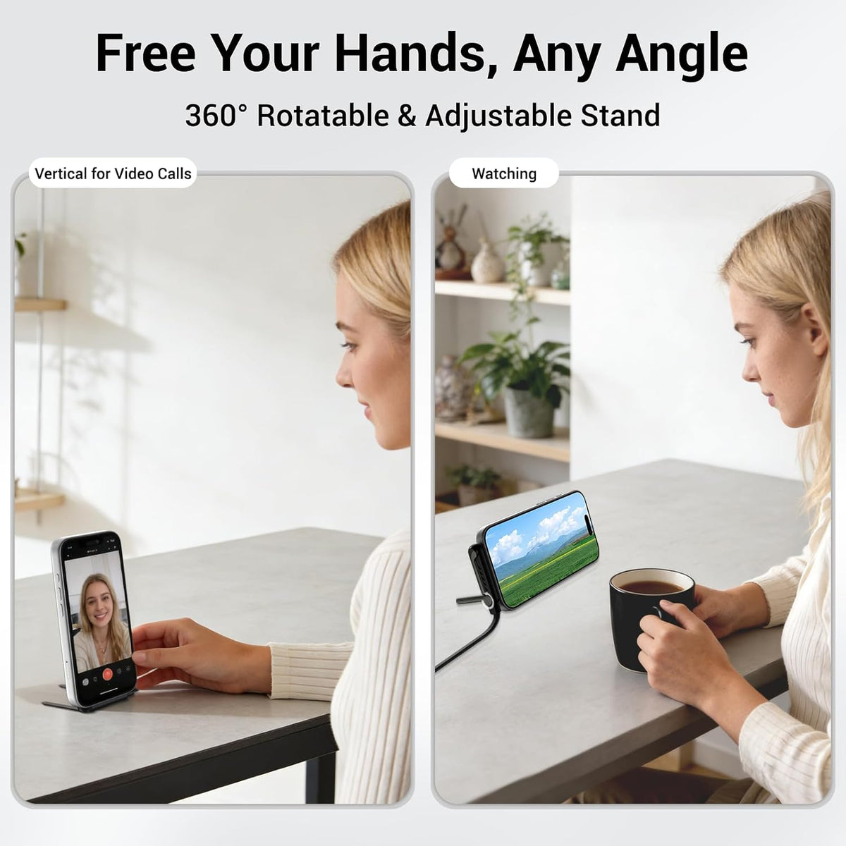🌸BUY 1 GET 1 FREE Today!!💗 2-in-1 Charging Cable – Built-In Foldable Stand For Hands-Free Charging
