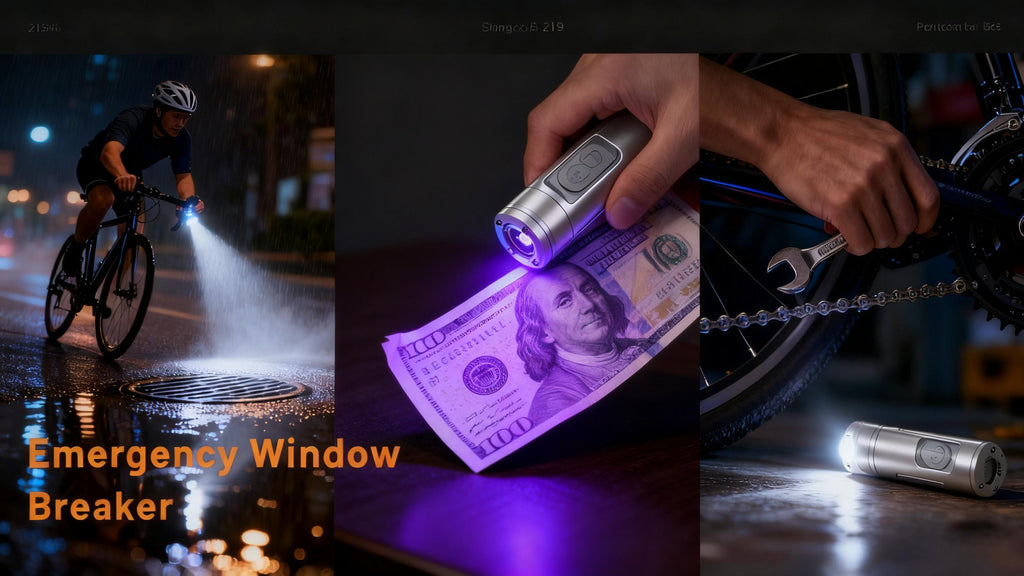 🔧K2 Mini Keychain EDC Flashlight | 500LM USB‑C Torch with Emergency Fire Starter & Window Breaker