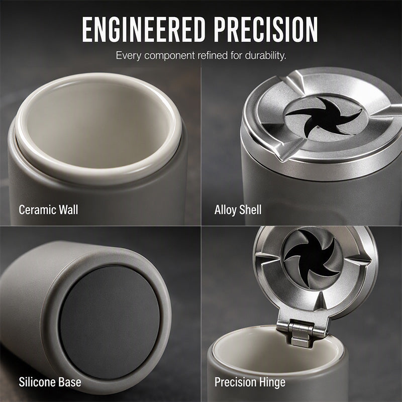 🔥LAST DAY SALE ONLY!!  Rotating ceramic ashtray for the car – odor-proof, fireproof & fits 99% of all cup holders 🚬✨