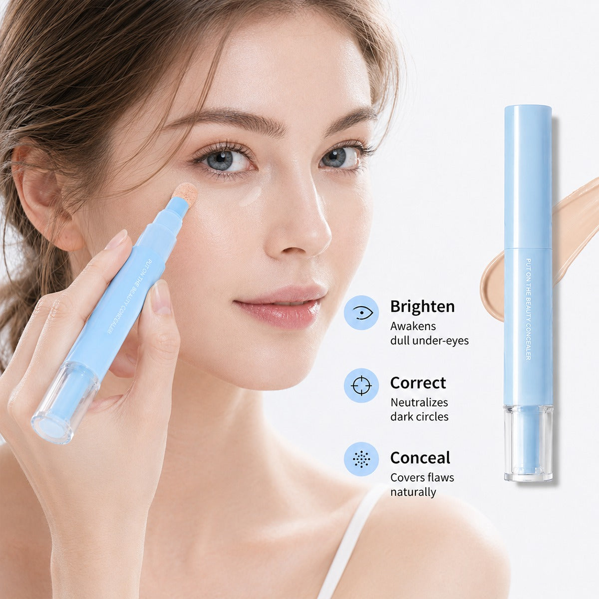 🎁 1+1 FREE✨ Concealer Stick & Cream – covers dark circles, blemishes & spots, moisturizes & blends seamlessly