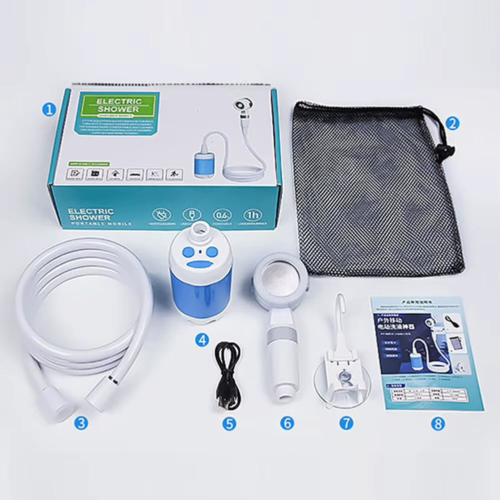 ⏳Time-Limited Special⏰ 🏆2026 HOT SALE⚡ 20K+ SOLD! 🏆 Upgraded Portable Camping Shower Pump with Digital Display - 5000mAh Rechargeable Electric Shower for Beach, Dormitory, and Outdoor Adventures
