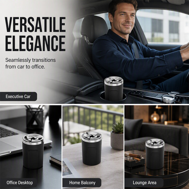 🔥LAST DAY SALE ONLY!!  Rotating ceramic ashtray for the car – odor-proof, fireproof & fits 99% of all cup holders 🚬✨
