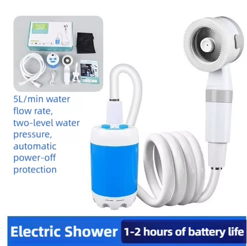 ⏳Time-Limited Special⏰ 🏆2026 HOT SALE⚡ 20K+ SOLD! 🏆 Upgraded Portable Camping Shower Pump with Digital Display - 5000mAh Rechargeable Electric Shower for Beach, Dormitory, and Outdoor Adventures