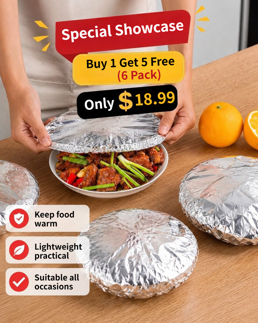 🌸BUY 1 GET 5 FREE Today!!💗  Aluminum Foil Food Covers