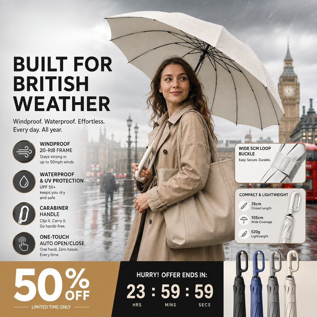 ⏳LIMITED-TIME 50% OFF! ⏰☔Automatic Folding Umbrella – Windproof, Waterproof & Compact